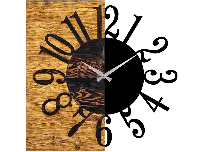 Horloge en bois et métal Clock Chiffres