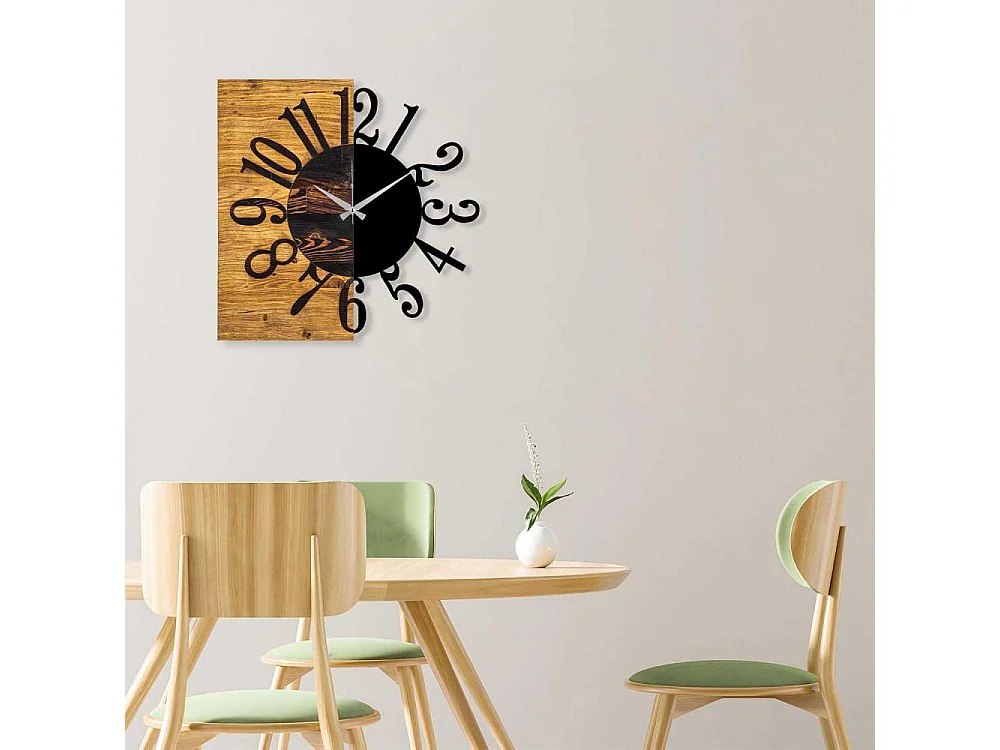 Horloge en bois et métal Clock Chiffres