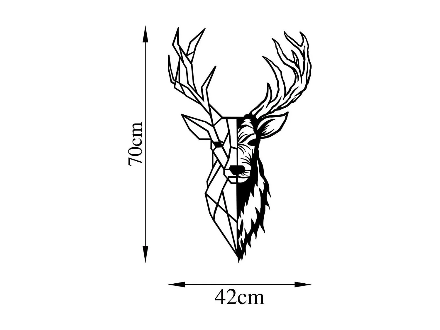 Accesorio decorativo de pared – 42 x 70 cm – negro – 100% metal