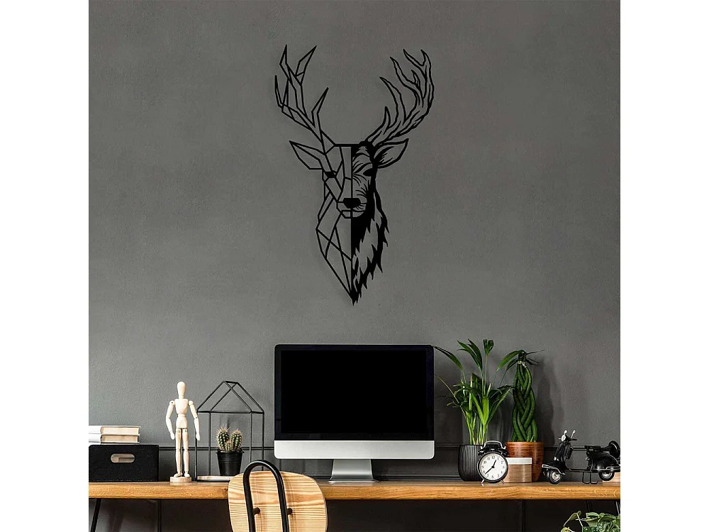 Accesorio decorativo de pared – 42 x 70 cm – negro – 100% metal