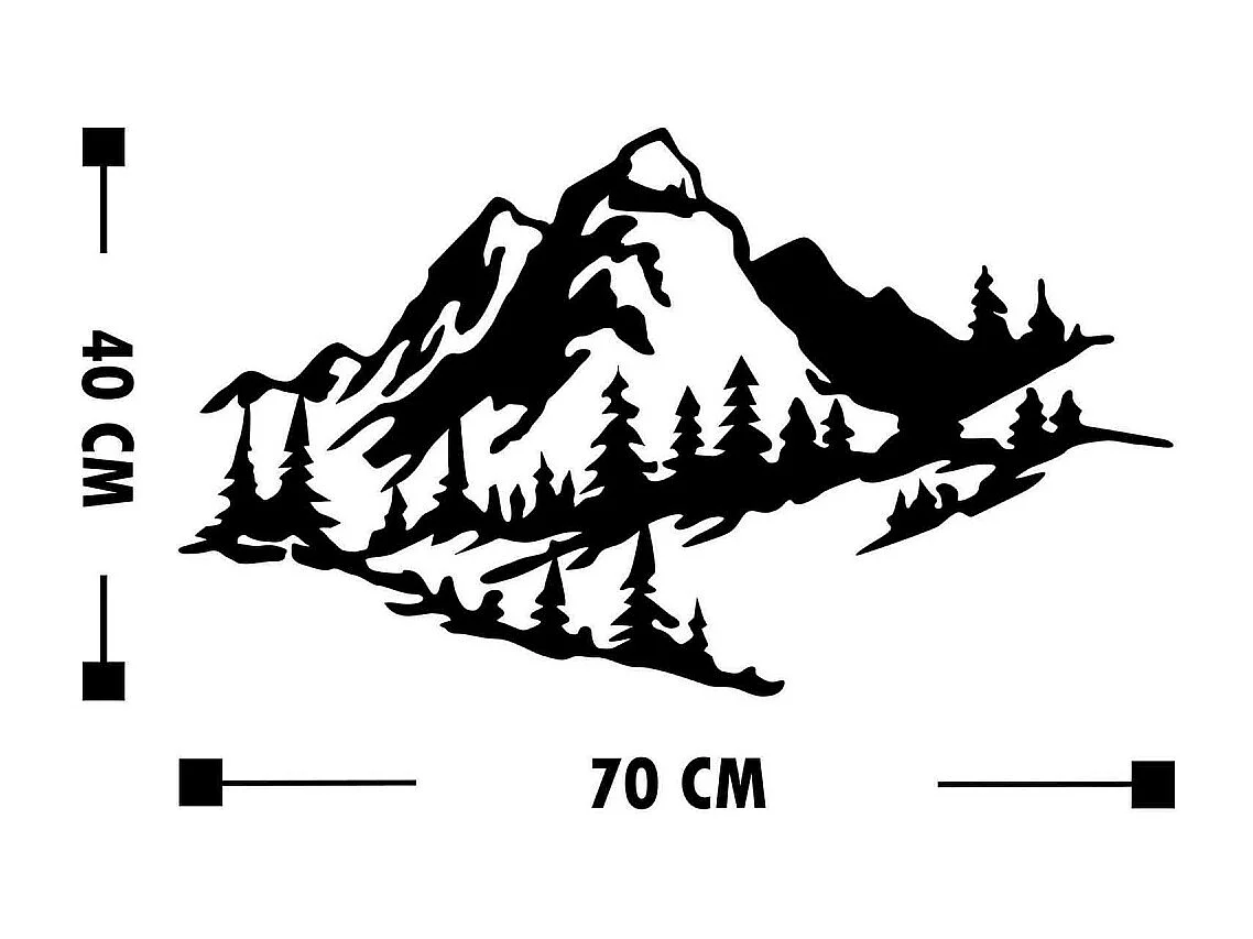 Accesorio decorativo de pared – 40 x 70 cm – Negro – 100% metal