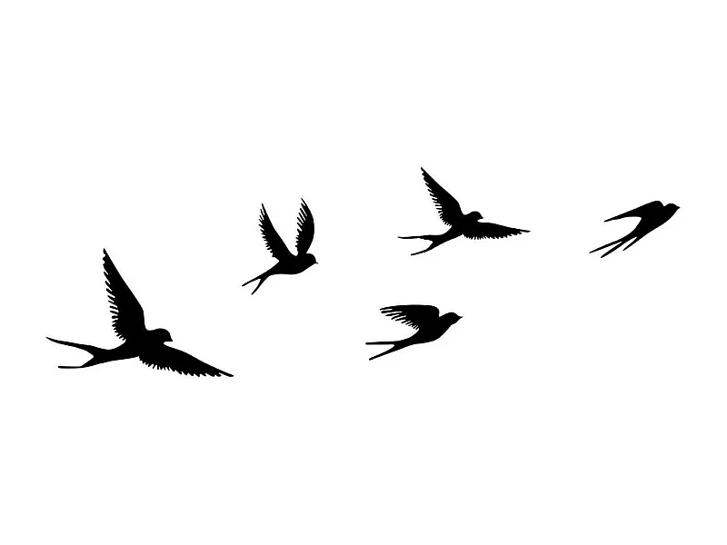 Décoration murale en métal Oiseaux en vol Modèle 4