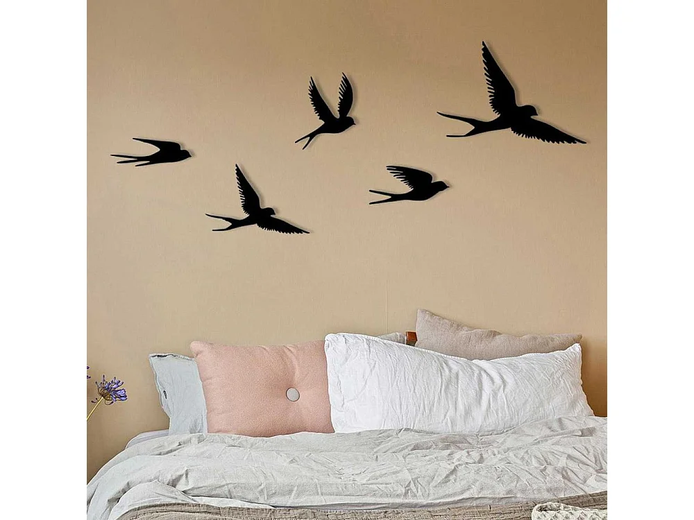 Décoration murale en métal Oiseaux en vol Modèle 4