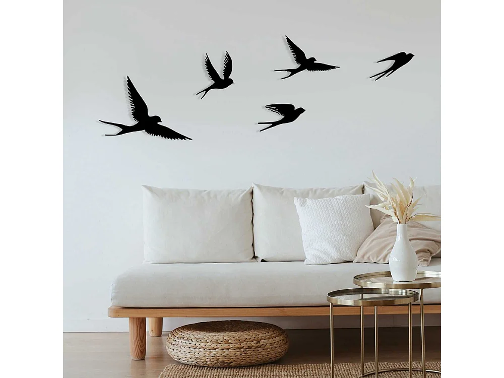 Décoration murale en métal Oiseaux en vol Modèle 4