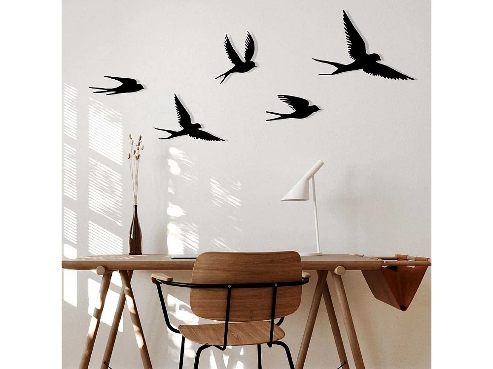 Décoration murale en métal Oiseaux en vol Modèle 4