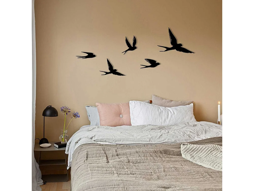 Décoration murale en métal Oiseaux en vol Modèle 4