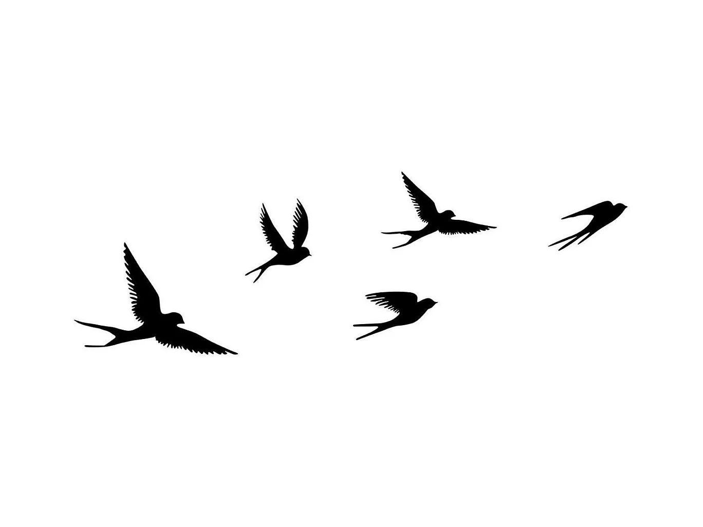 Décoration murale en métal Oiseaux en vol Modèle 4