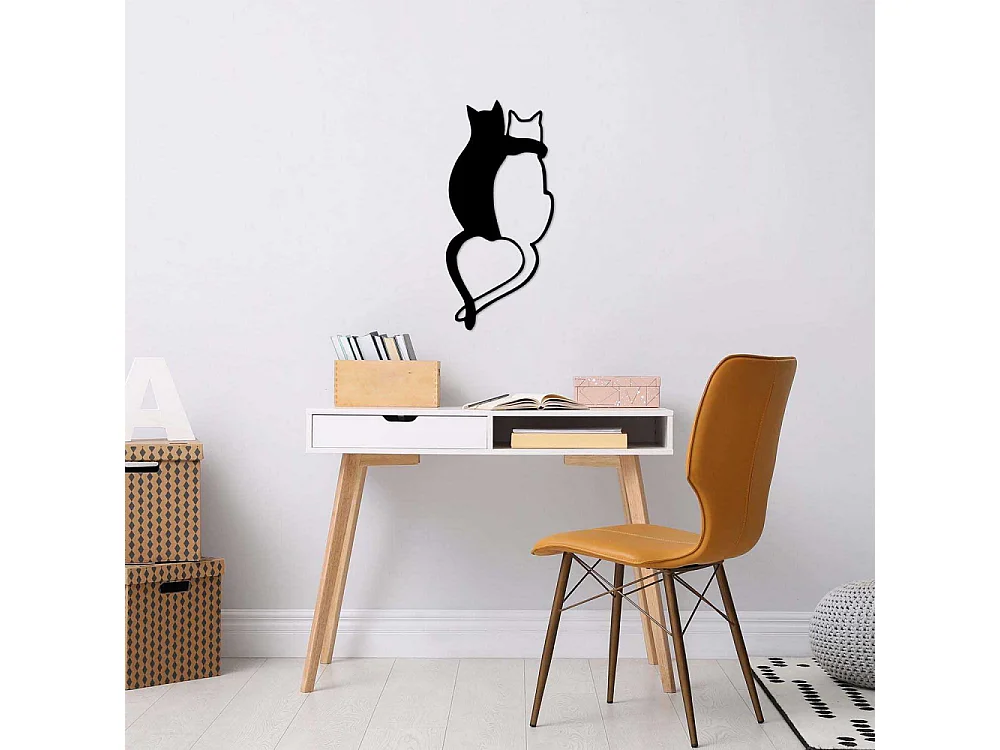 Accesorio decorativo de pared – 33 x 70 cm – negro – 100% metal