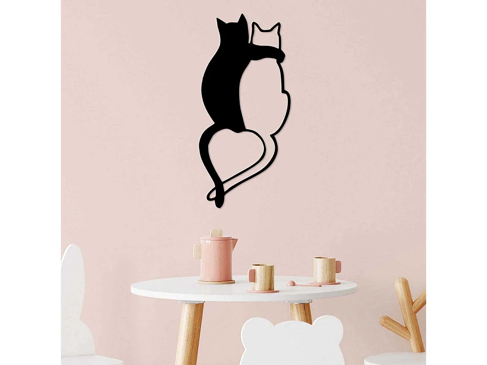 Accesorio decorativo de pared – 33 x 70 cm – negro – 100% metal