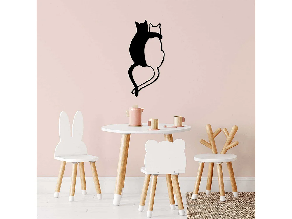 Accesorio decorativo de pared – 33 x 70 cm – negro – 100% metal