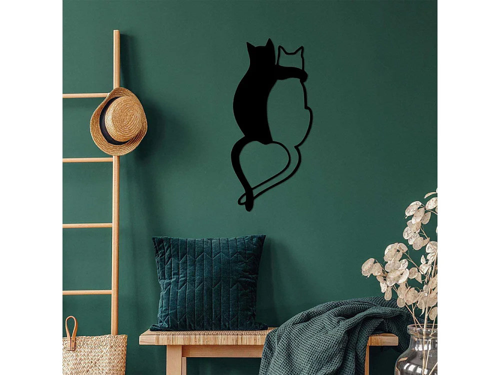 Accesorio decorativo de pared – 33 x 70 cm – negro – 100% metal