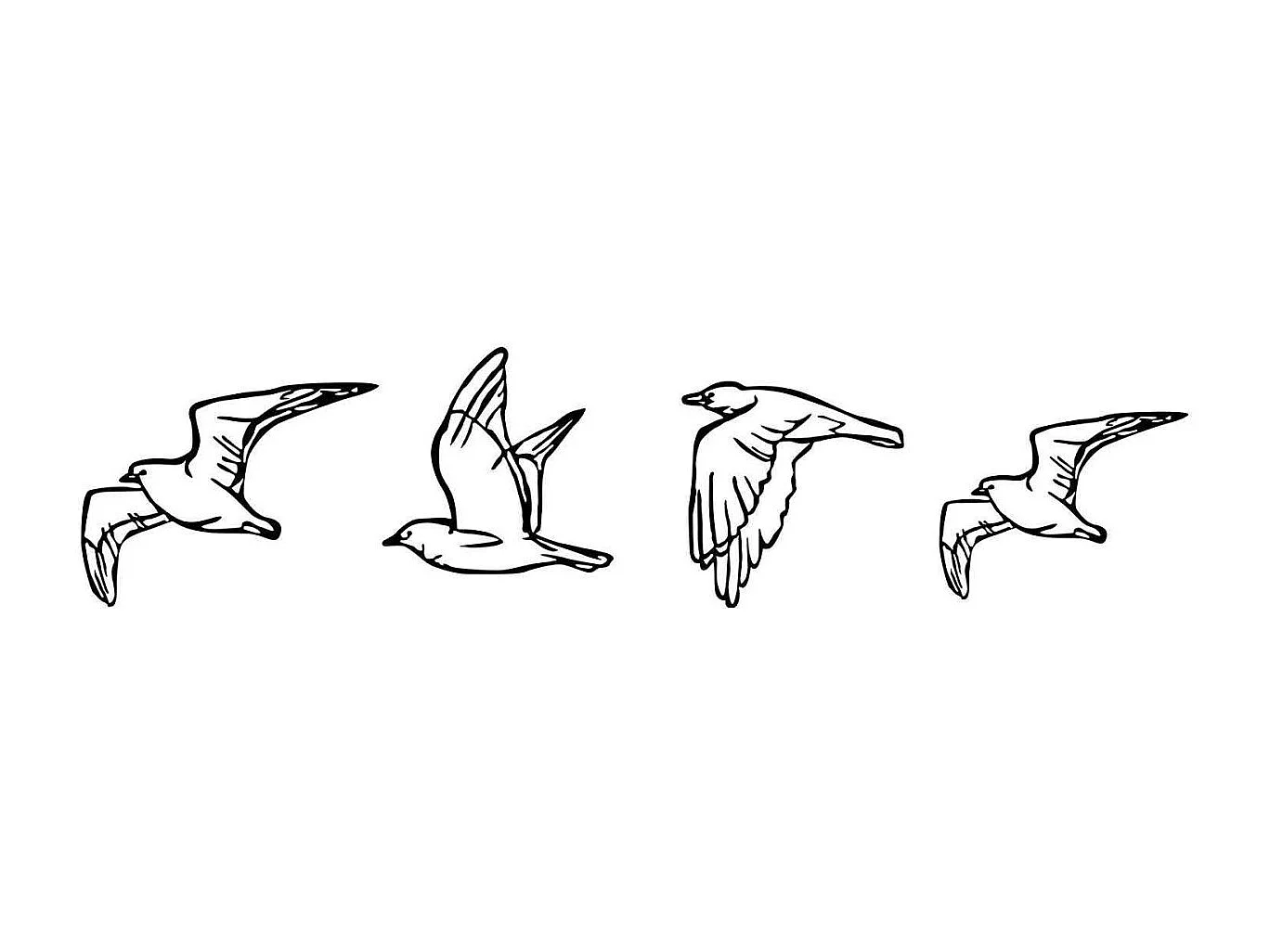 Décoration murale en métal Oiseaux en vol Modèle 3