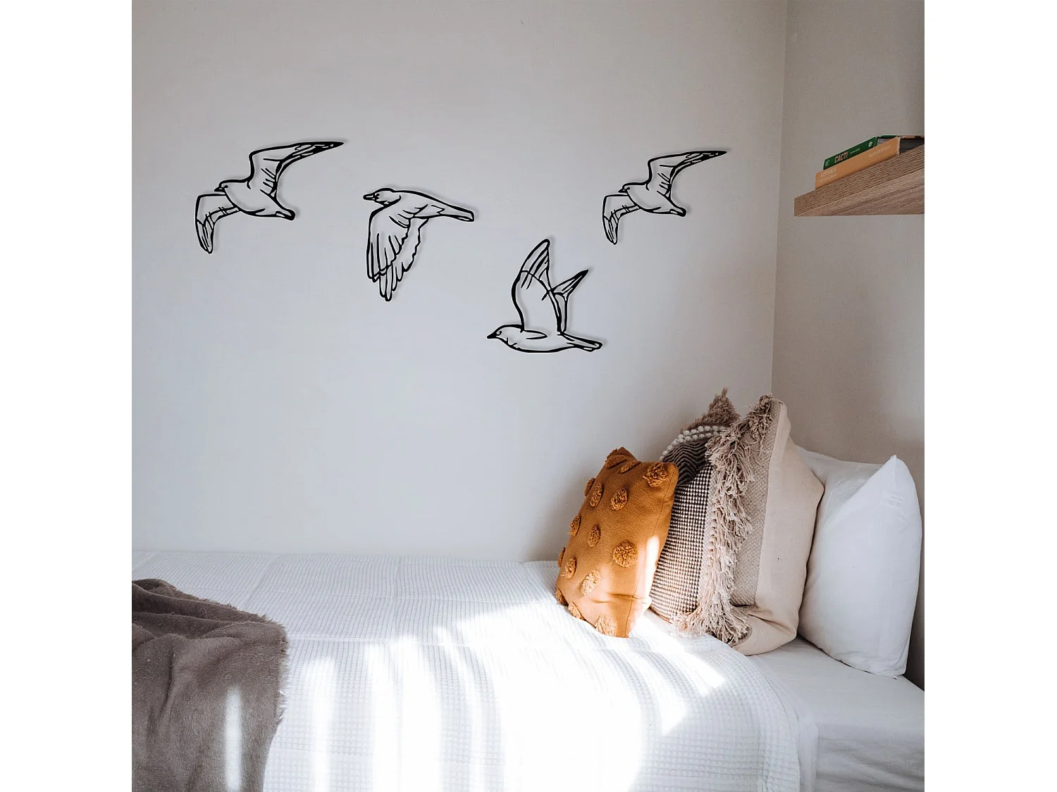 Décoration murale en métal Oiseaux en vol Modèle 3