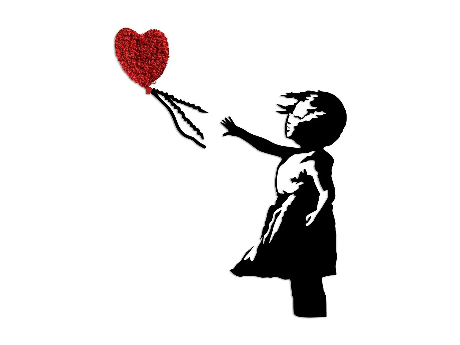 Décoration murale en métal Fille avec ballon