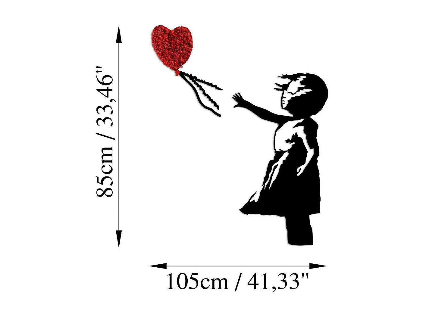 Décoration murale en métal Fille avec ballon