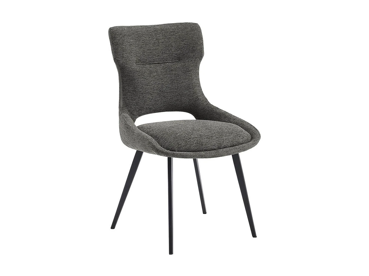 AMANDA - Lot de 4 Chaises Tissu Coloris Gris Anthracite