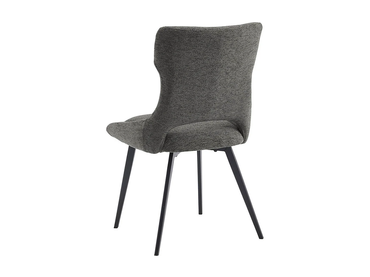 AMANDA - Lot de 4 Chaises Tissu Coloris Gris Anthracite