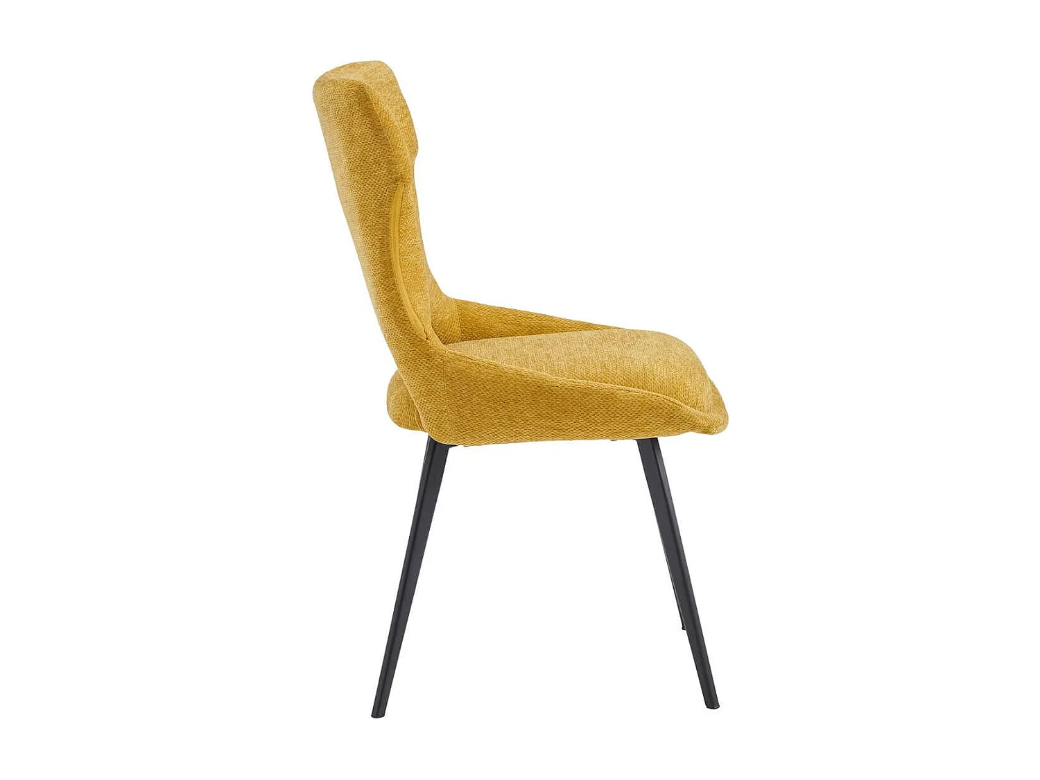 AMANDA - Lot de 6 Chaises Tissu Coloris Jaune