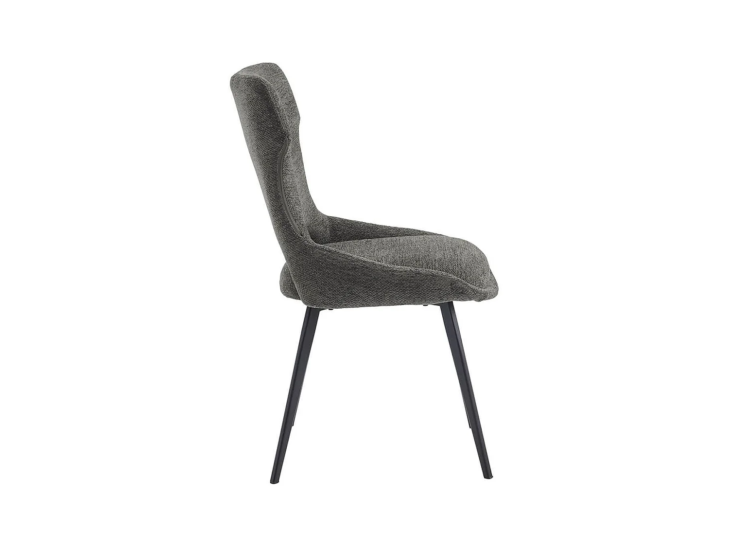 AMANDA - Lot de 6 Chaises Tissu Coloris Gris Anthracite