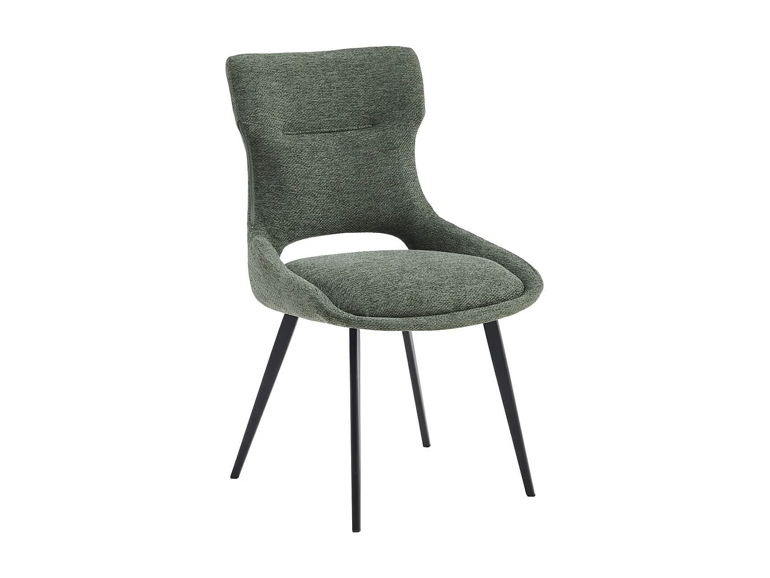 AMANDA - Lot de 6 Chaises Tissu Coloris Vert