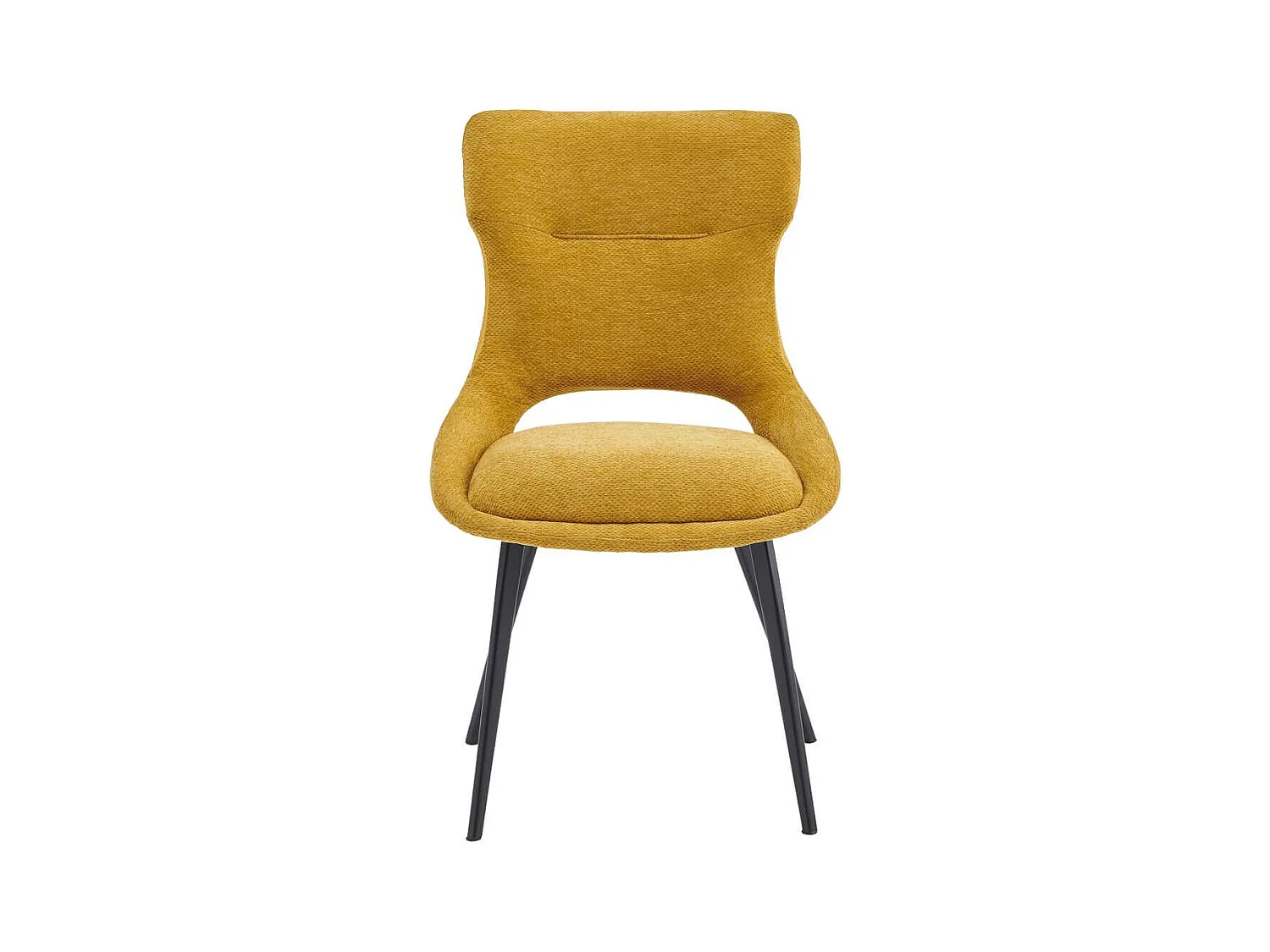 AMANDA - Lot de 4 Chaises Tissu Coloris Jaune