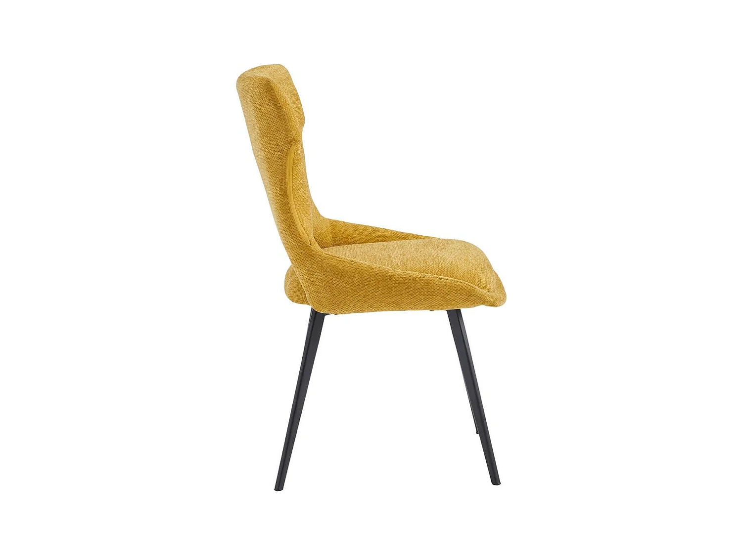 AMANDA - Lot de 4 Chaises Tissu Coloris Jaune