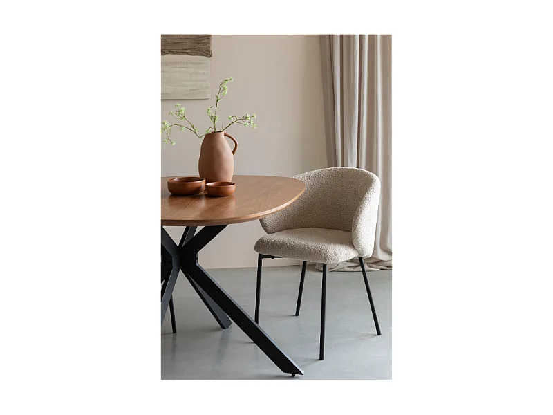 Chaise de salon tissu et métal