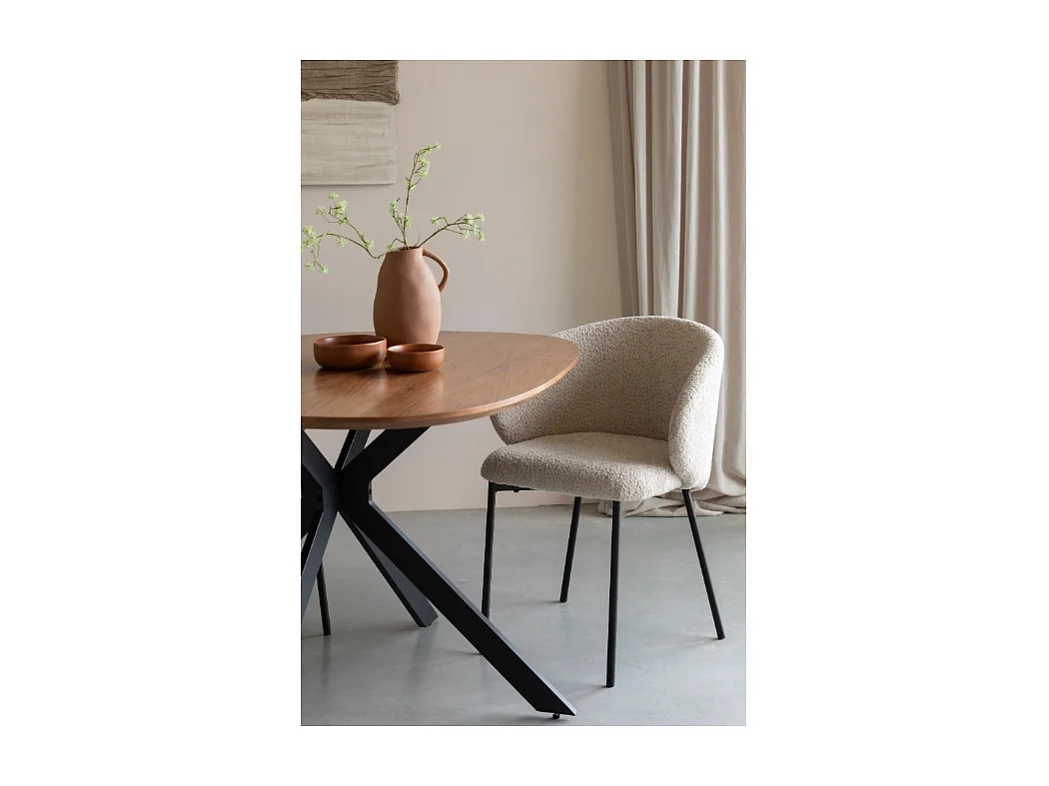 Chaise de salon tissu et métal