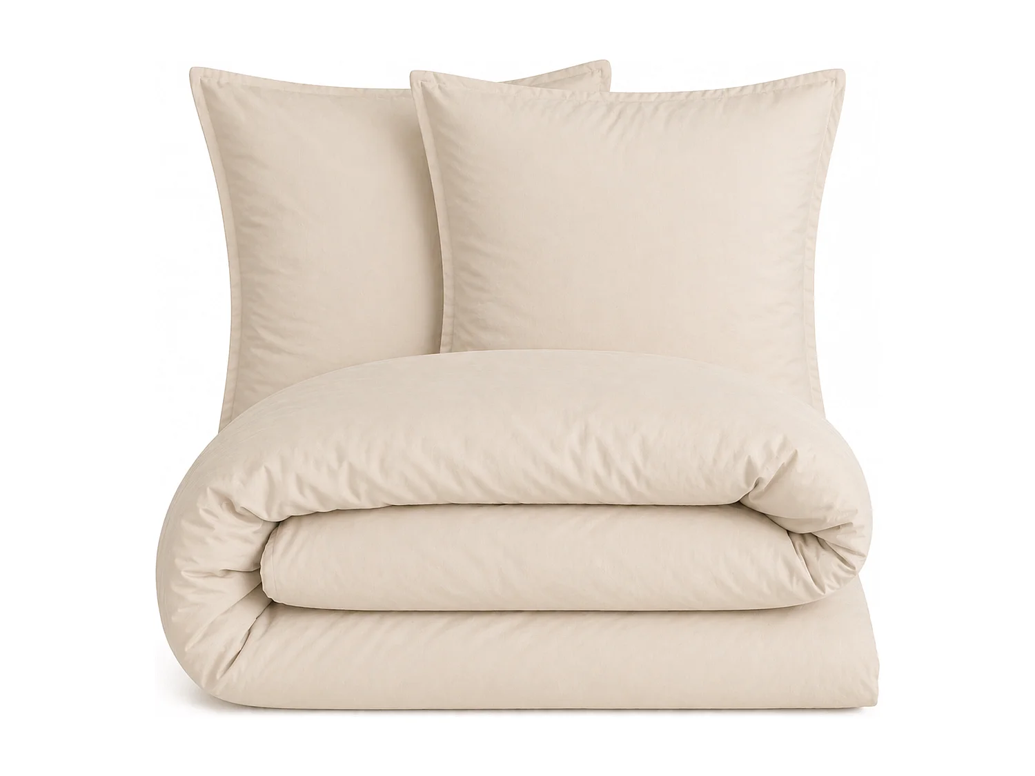 Parure 260x240 cm MILA polyester micro lavée marron sable 3 pièces