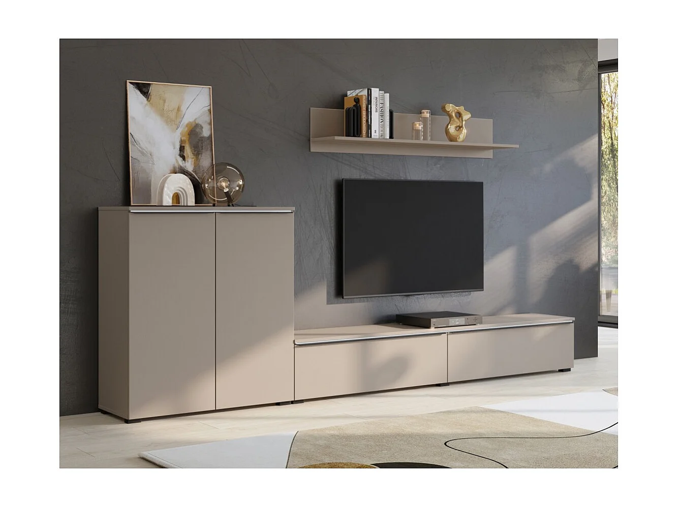 Buffet ALICE 2 portes 3 tiroirs, coloris marron congo