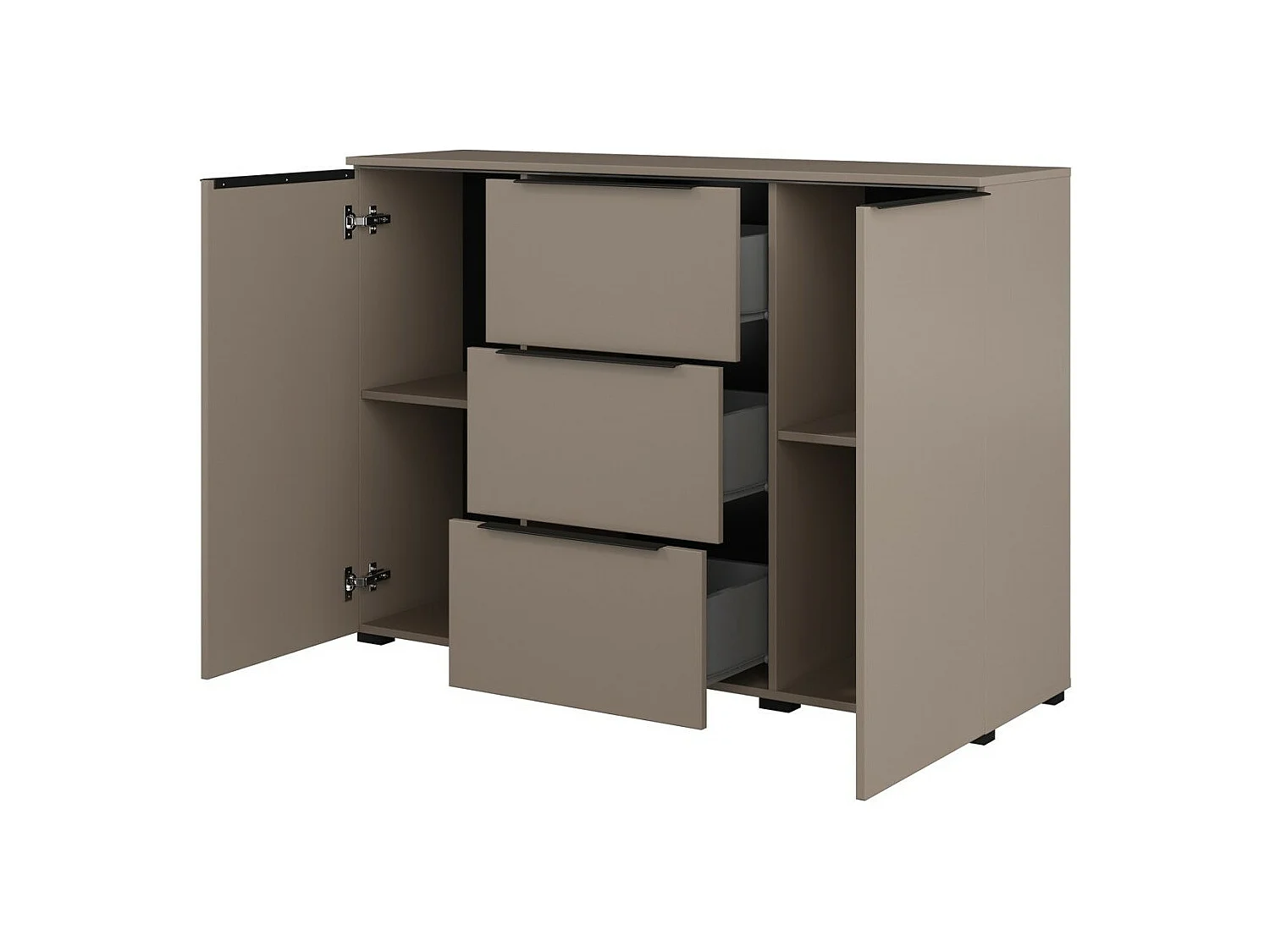 Buffet ALICE 2 portes 3 tiroirs, coloris marron congo