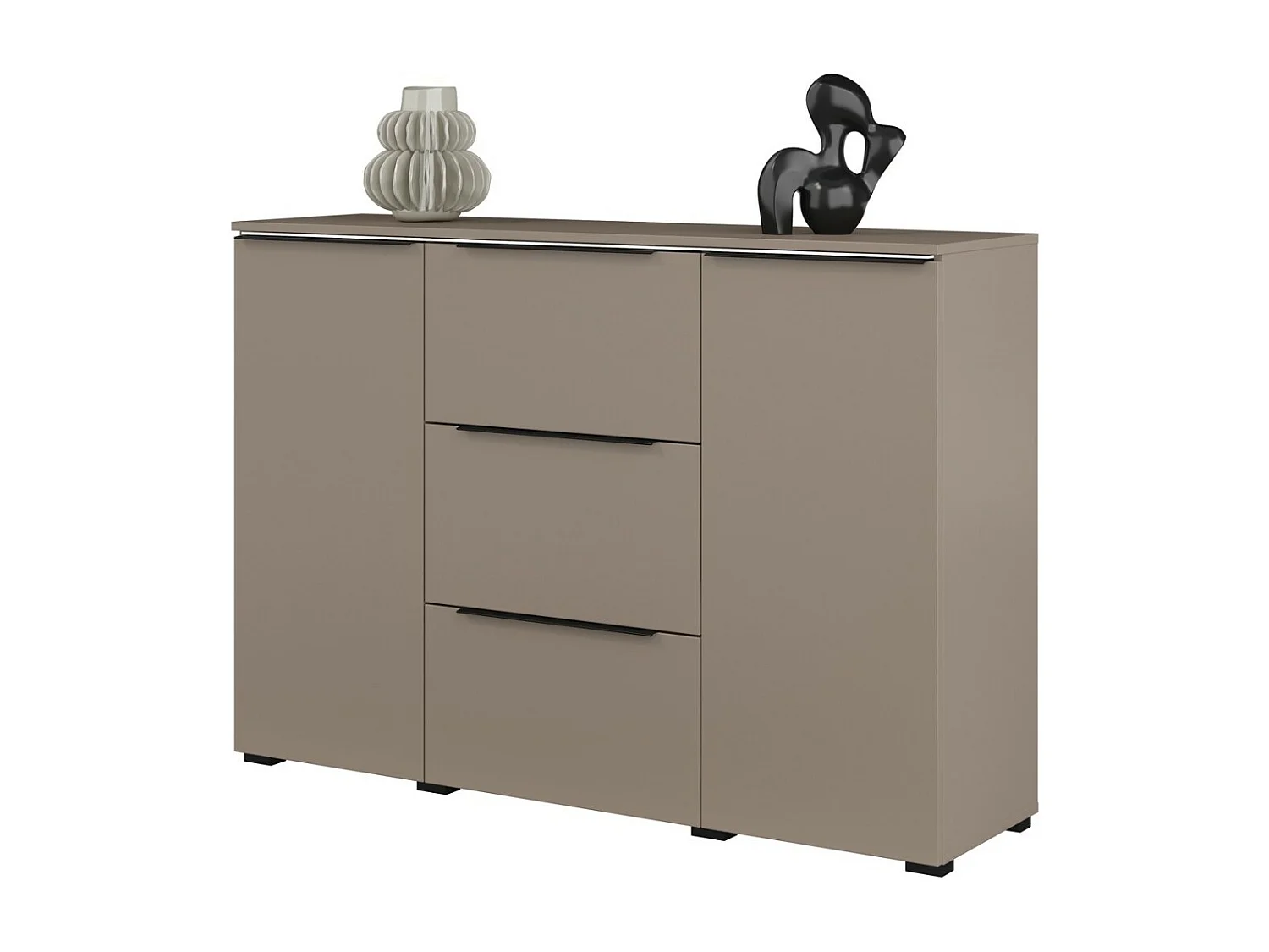 Buffet ALICE 2 portes 3 tiroirs, coloris marron congo