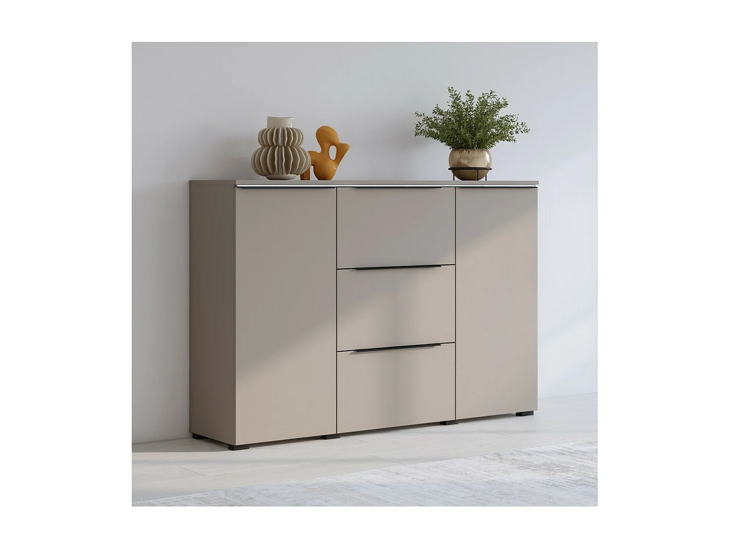 Buffet ALICE 2 portes 3 tiroirs, coloris marron congo