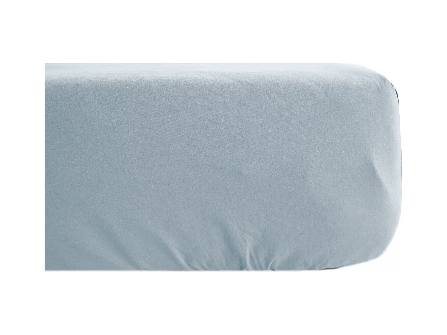 Drap housse uni 90x190 cm percale MANOIR bleu Glacier bonnet 35