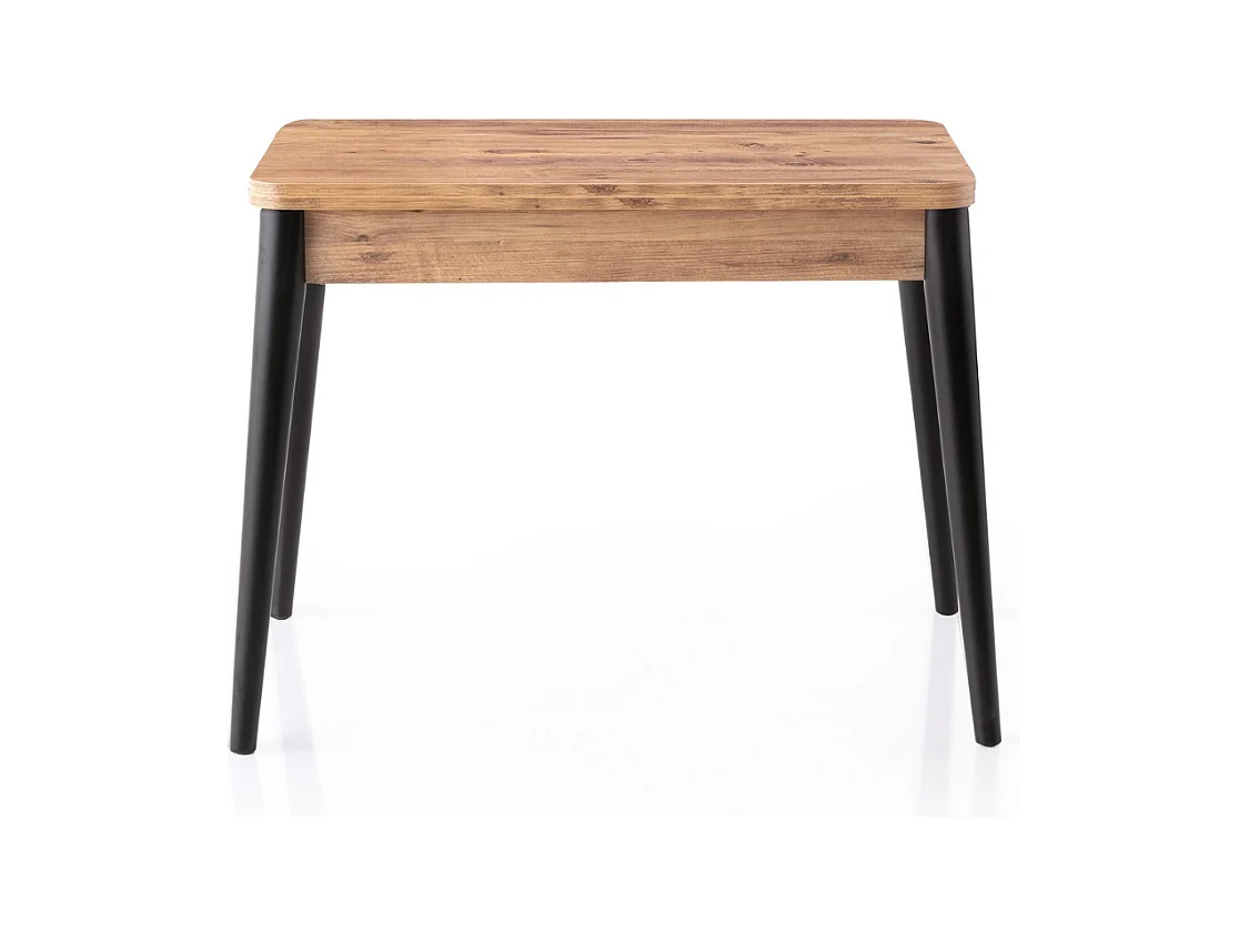 Table extensible de 100 à 120 cm décor pin atlantique et noir - DOLUNAY