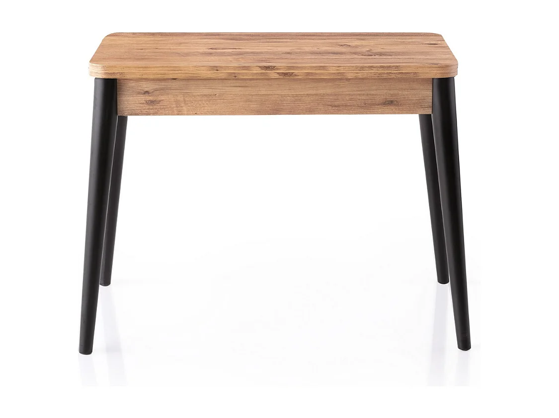 Uitschuifbare tafel van 100 tot 120 cm, Atlantisch grenen en zwart decor - DOLUNAY
