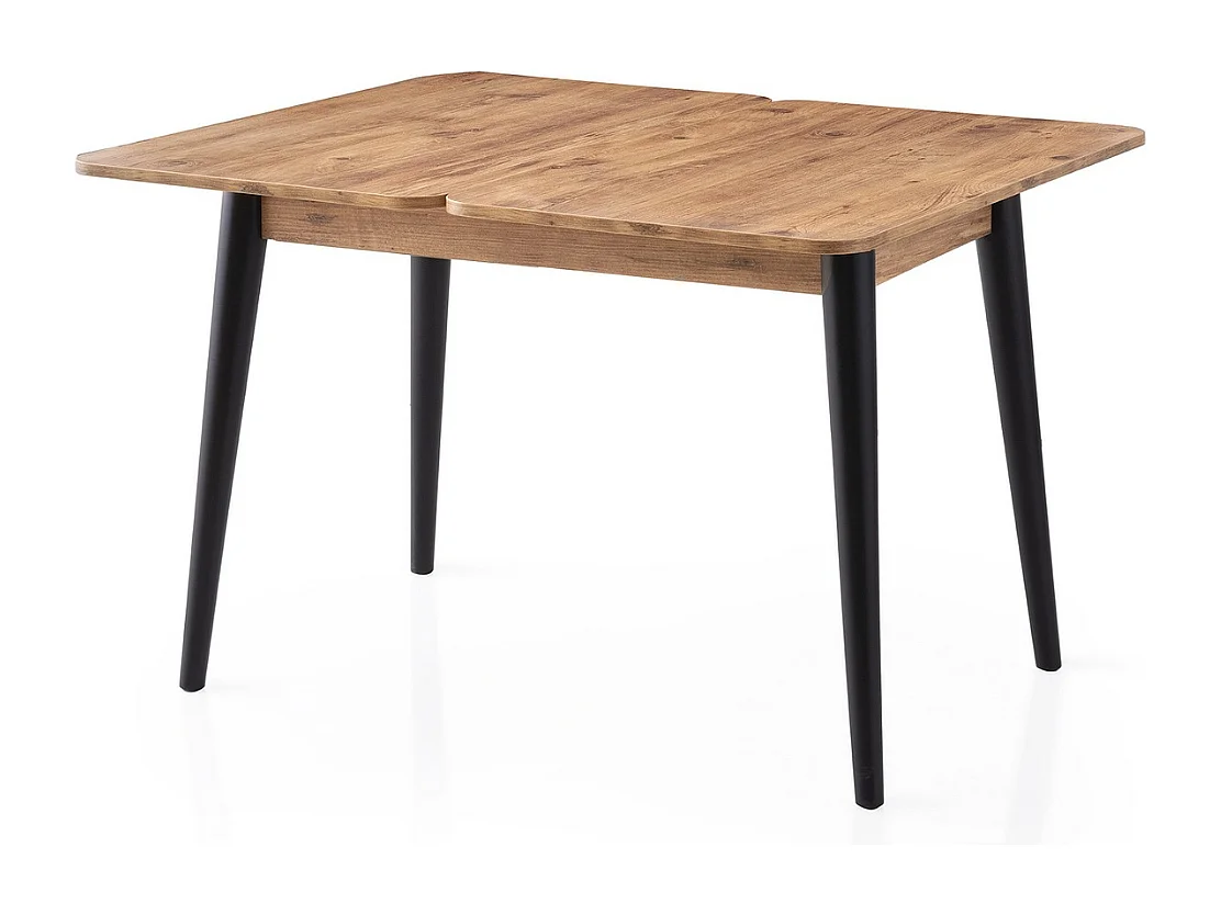 Uitschuifbare tafel van 100 tot 120 cm, Atlantisch grenen en zwart decor - DOLUNAY