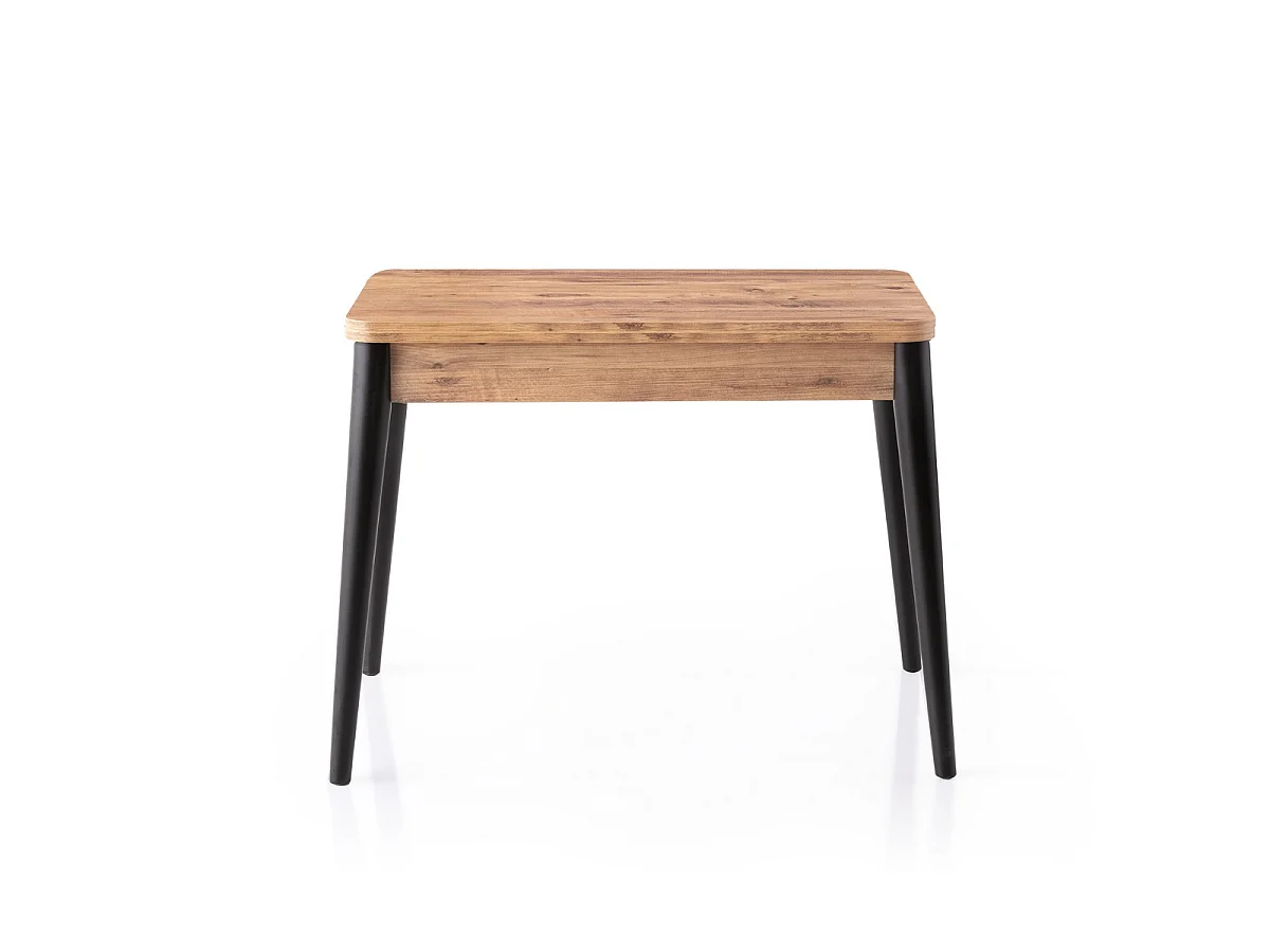 Stół rozkładany od 100 do 120 cm sosna atlantycka i czarny - DOLUNAY - 15715133