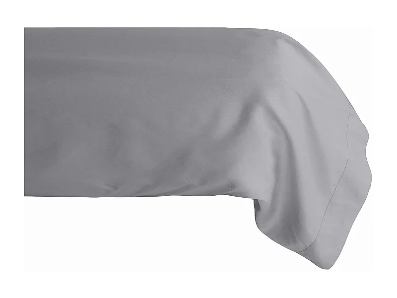 Taie de traversin 43x190 cm percale de coton MANOIR gris Ardoise