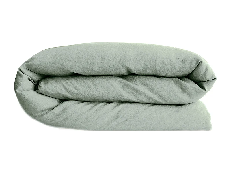 Housse de couette lin et coton 280x240 cm collection OPERA vert lichen