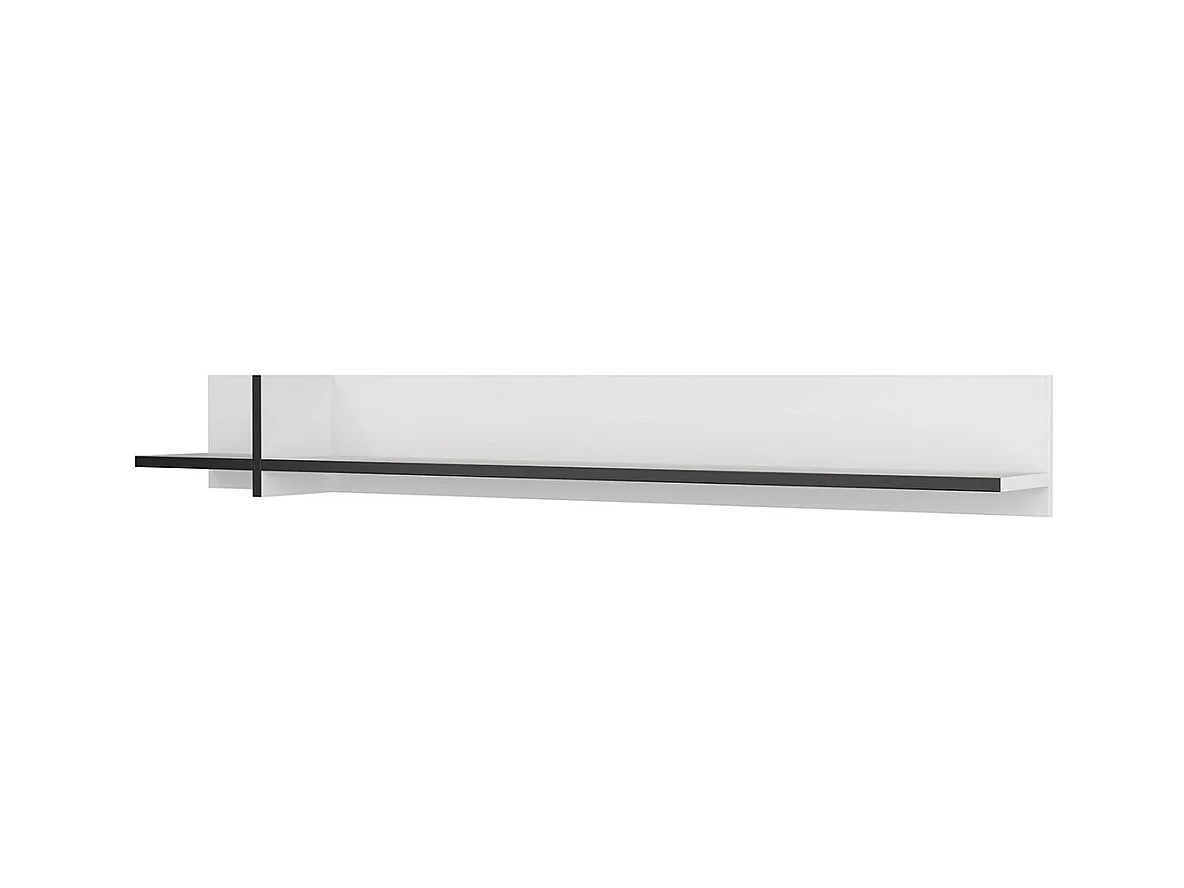 Étagère murale 180cm coloris blanc et noir. Collection HAVANA.
