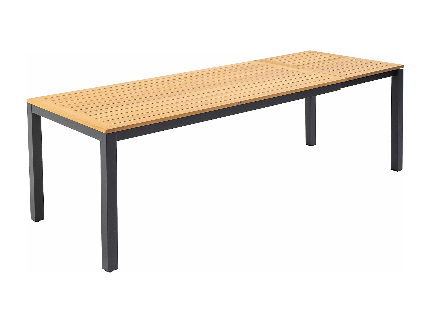 Table de terrasse rectangulaire extensible 180/240 cm bois et noir