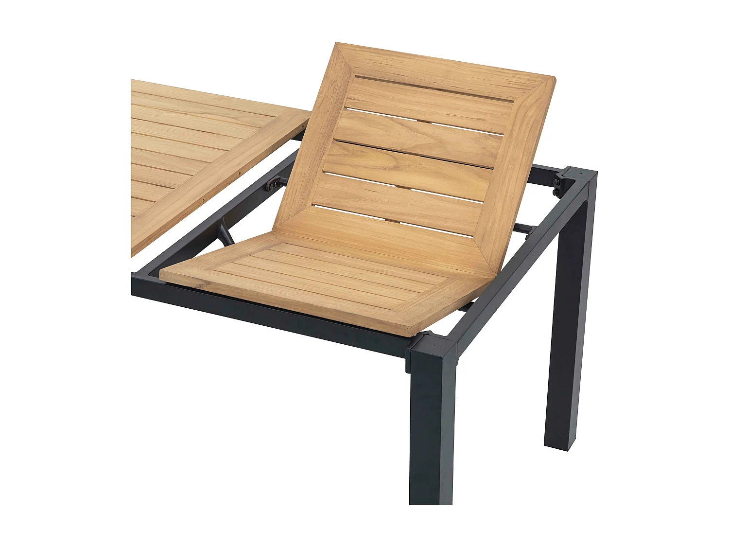Table de terrasse rectangulaire extensible 180/240 cm bois et noir