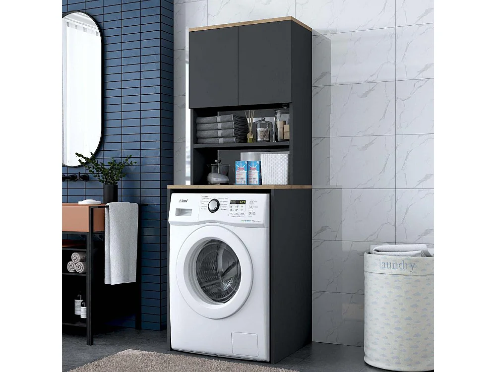 Meuble machine à laver en aggloméré Walnut