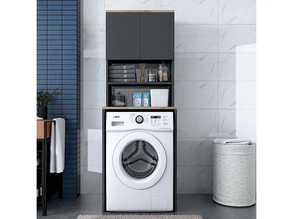 Meuble machine à laver en aggloméré Walnut