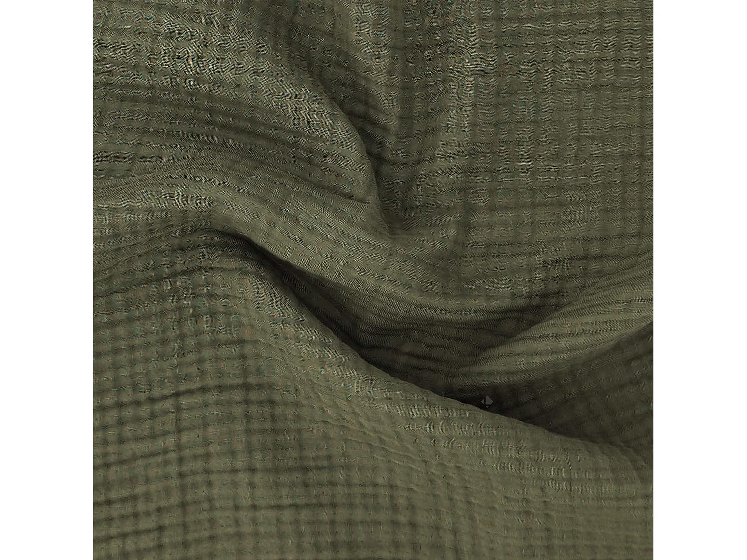 Plaid 180x240 cm en mousseline de coton collection PAROS vert mousse