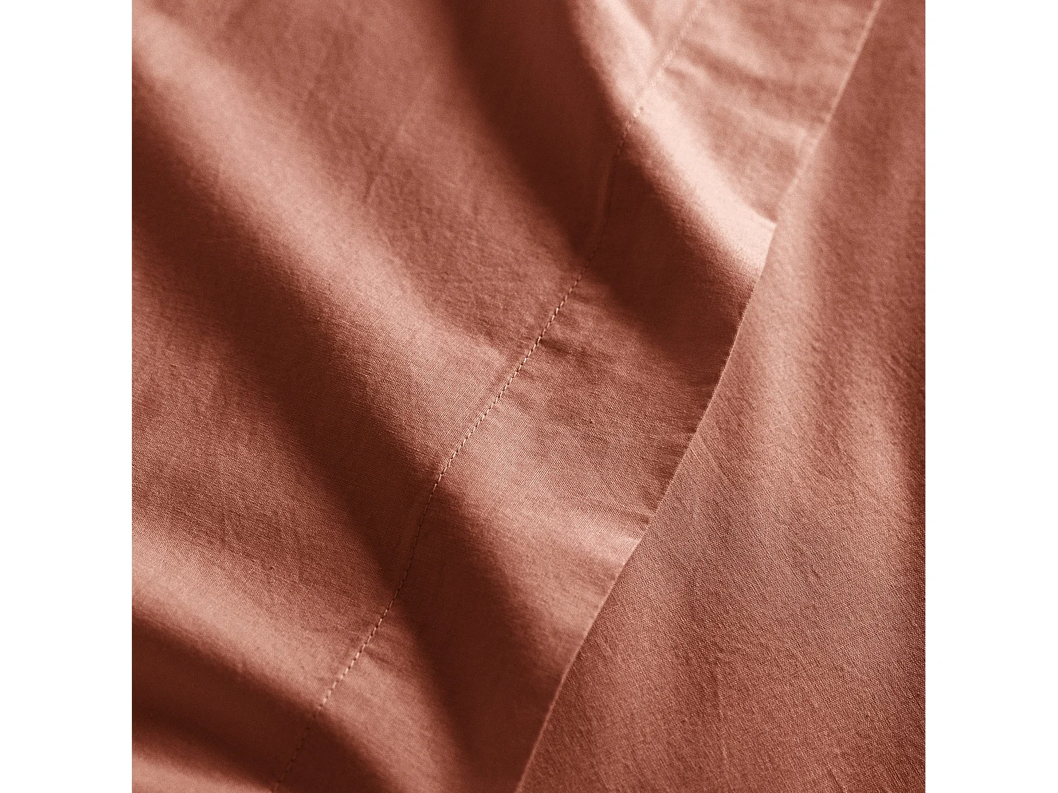 Lot de 2 taies d'oreiller coton lavé - SOMEO Terracotta 50x70 - CELESTE