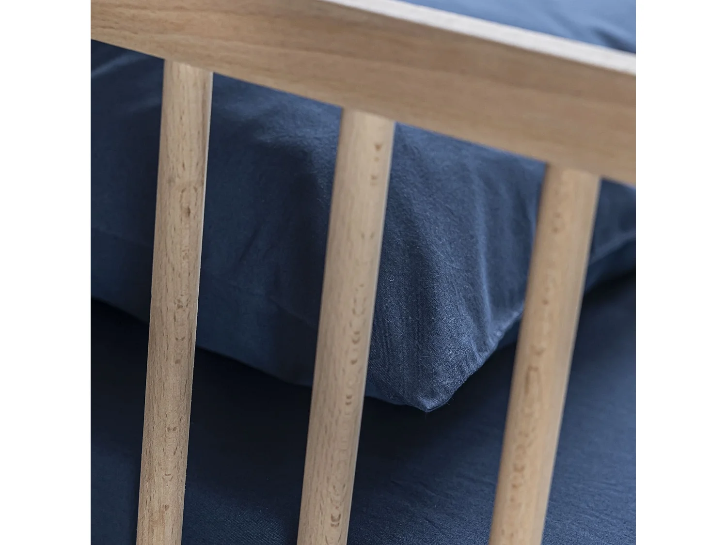 Taie d'oreiller bébé coton lavé 40x60 - SOMEO Bleu marine