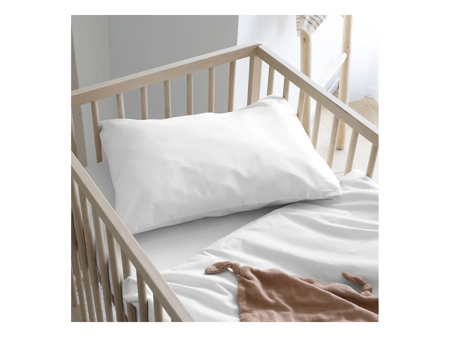 Taie d'oreiller bébé coton lavé 40x60 - SOMEO Blanc
