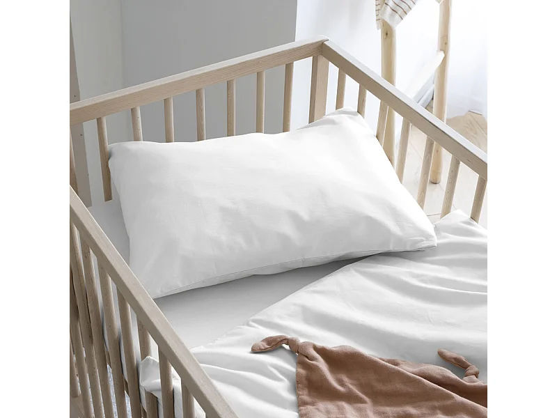 Taie d'oreiller bébé coton lavé 40x60 - SOMEO Blanc